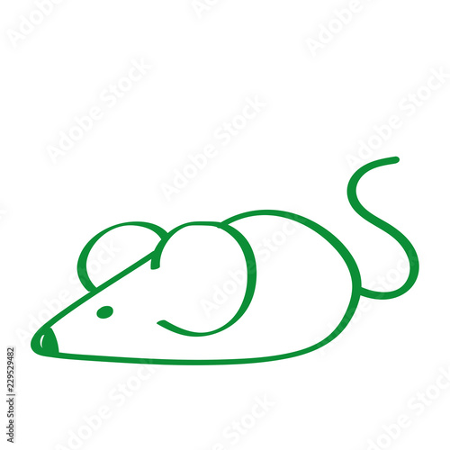 Handgezeichnete Maus in grün