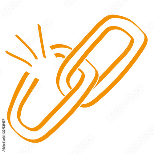 Handgezeichnetes Link-Symbol offen in orange