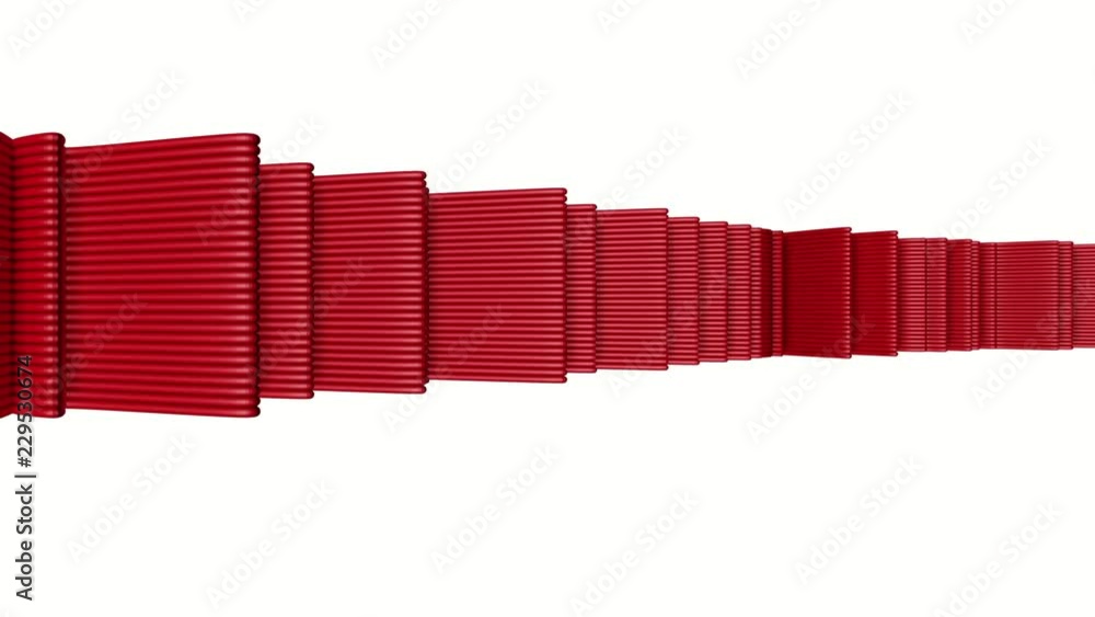 three-dimensional red stripes are slowly deformed. abstract animation. 3d rendering three-dimensional red stripes are slowly deformed. abstract animation. 3d rendering