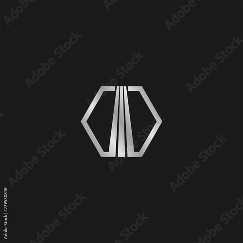 abstract luxury silver polygon vector logo design