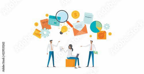 group people  business team working meeting for brainstorming concept
