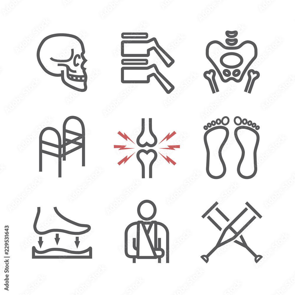 Orthopedic Center. Clinic line icons. Vector signs. Orthopedic Center. Clinic line icons. Vector signs.