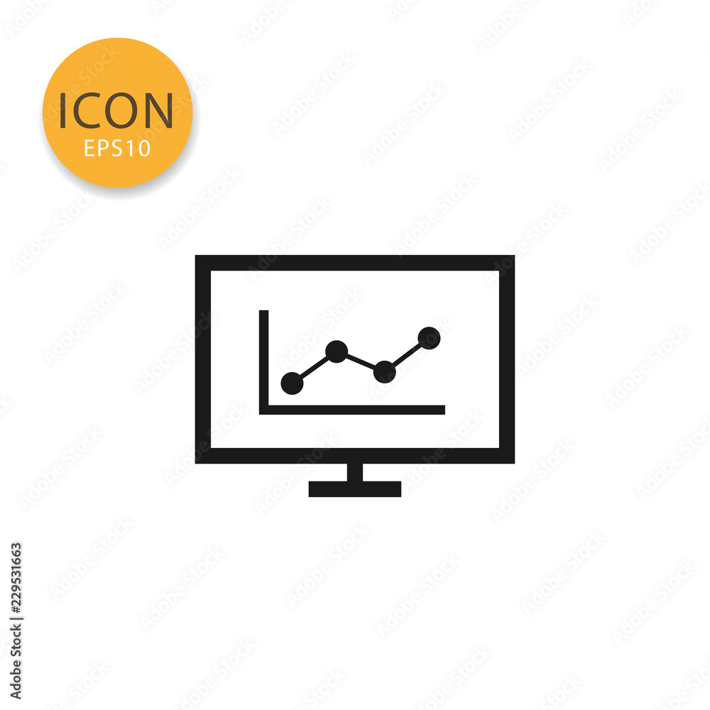 Monitor icon isolated flat style. Monitor icon isolated flat style.
