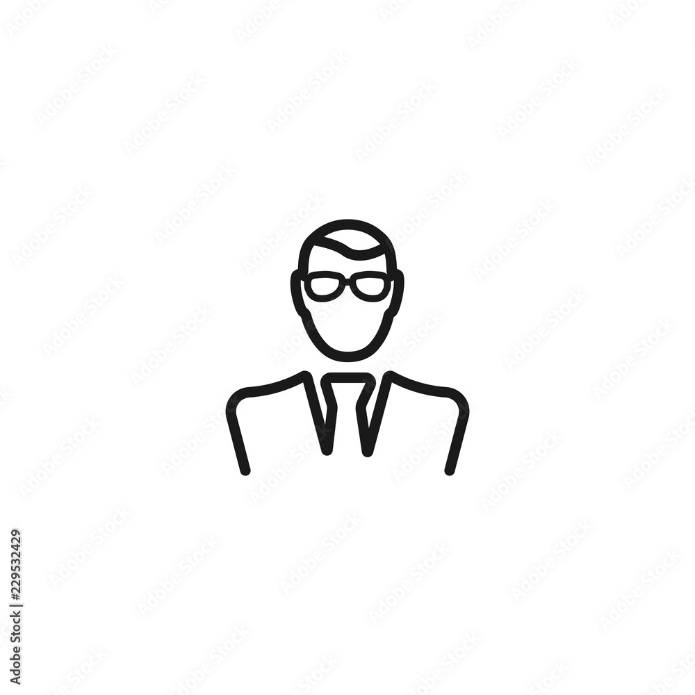 businessman with glasses line icon businessman with glasses line icon