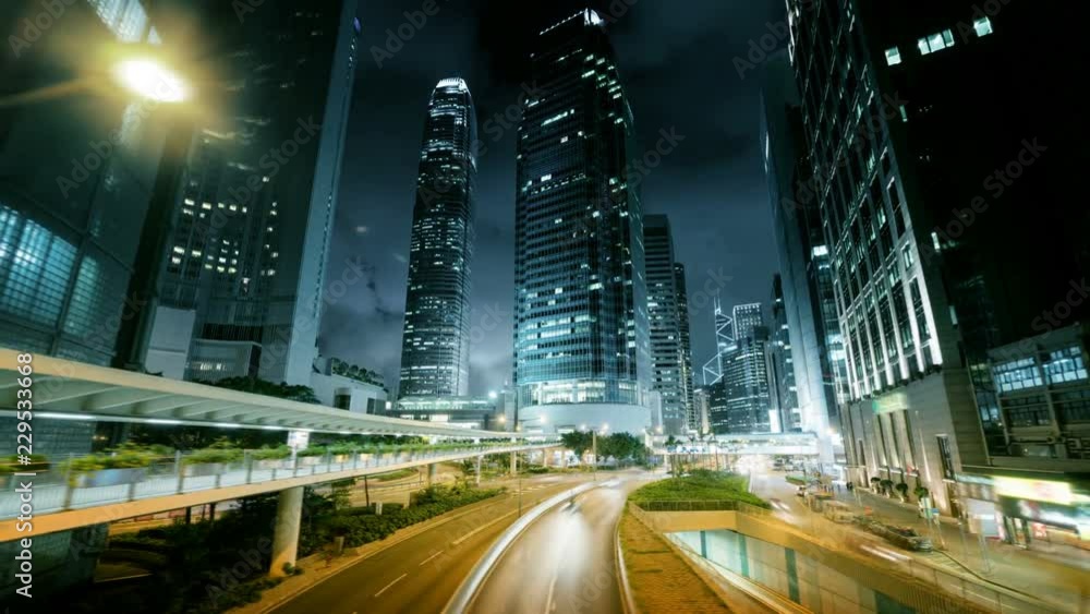 hyper lapse, traffic in Hong Kong at sunset time, ultra wide lens hyper lapse, traffic in Hong Kong at sunset time, ultra wide lens