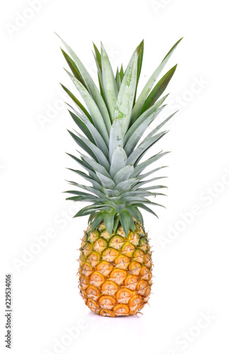  ripe pineapple on white background
