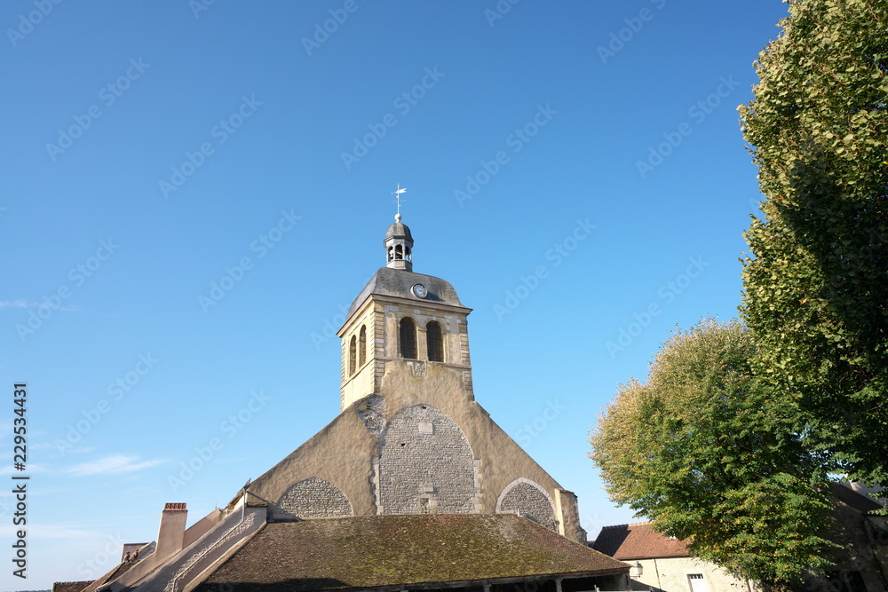 Vezelay, France-October 16, 2018: Saint-Pierre street towards Basilica Sainte-Marie-Madeleine in Vezelay
