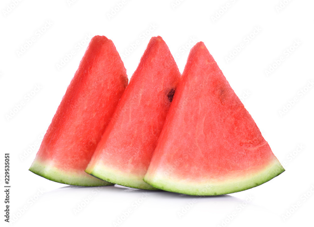 Sliced of watermelon isolated on white background. Sliced of watermelon isolated on white background.