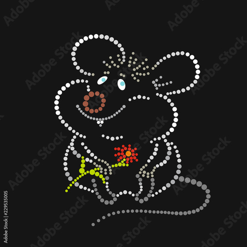 Fototapeta Naklejka Na Ścianę i Meble -  Mouse with a flower