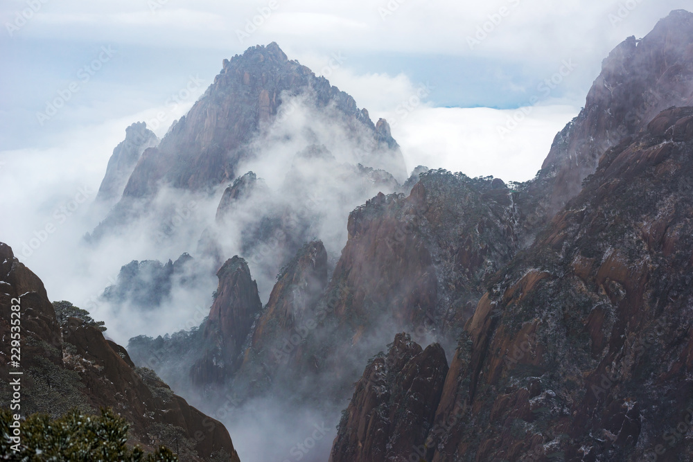 Famous Huangshan mountain (Yellow Mountain) in Anhui, China