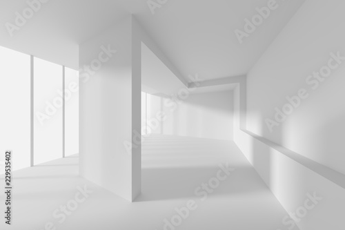 Fototapeta Naklejka Na Ścianę i Meble -  Creative Modern Industrial Concept. White Room with Window