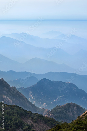 Famous Huangshan mountain (Yellow Mountain) in Anhui, China