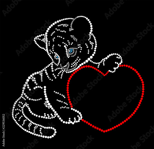 Fototapeta Naklejka Na Ścianę i Meble -  Tiger cub with heart