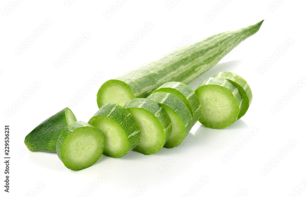Obraz premium Snake gourd over white background