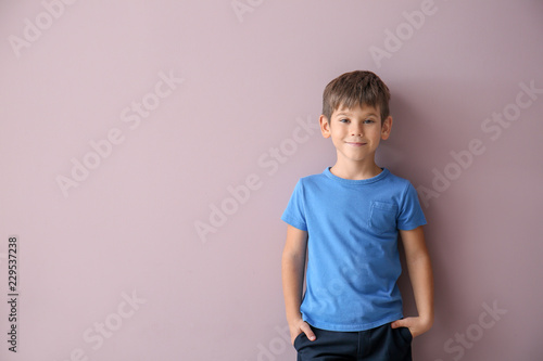 Cute little boy in t-shirt ...