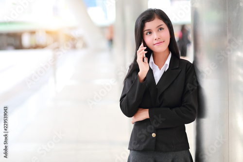 businesswoman using cell phone