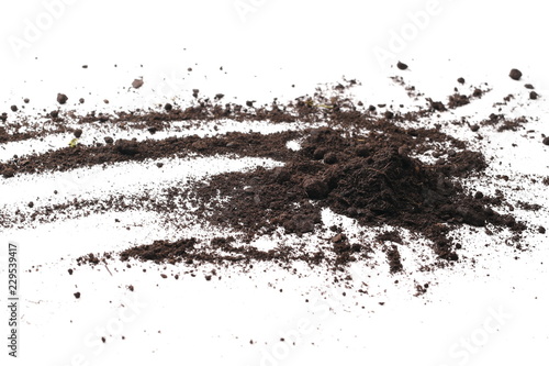 Soil  dirt pile isolated on white background