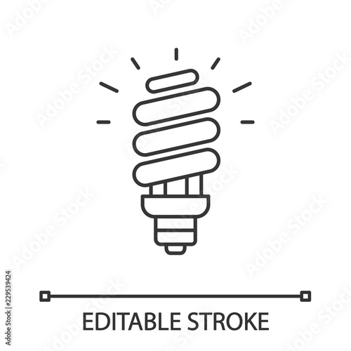 Energy saving light bulb linear icon