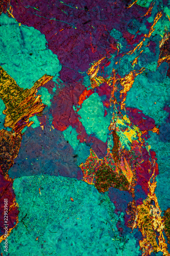 Gneis metamophes Gestein unter dem Mikroskop 100x