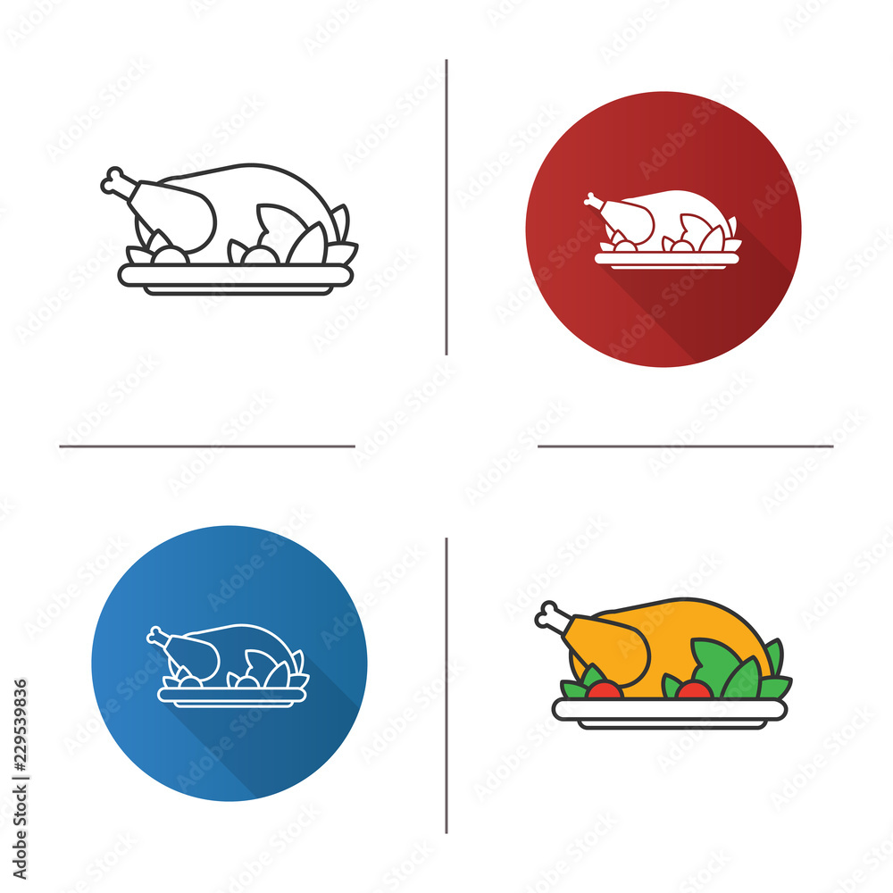 Grilled whole chicken icon Grilled whole chicken icon
