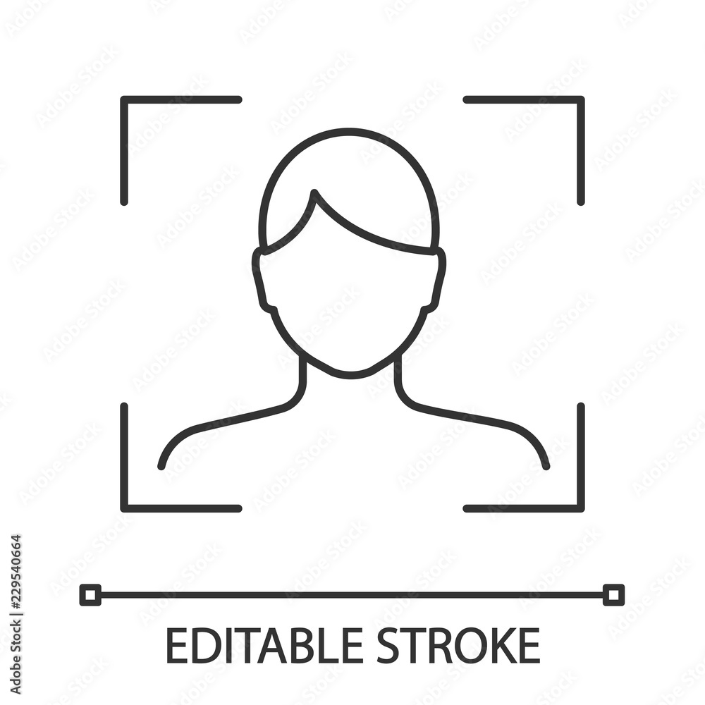 Facial recognition linear icon Facial recognition linear icon