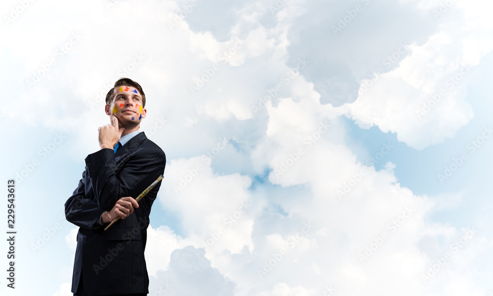 Inspiration of young creative businessman Inspiration of young creative businessman