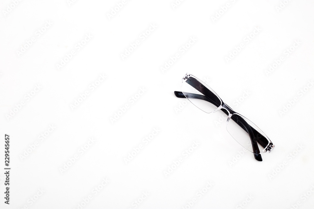 Black eye glasses spectacles with shiny clear frame