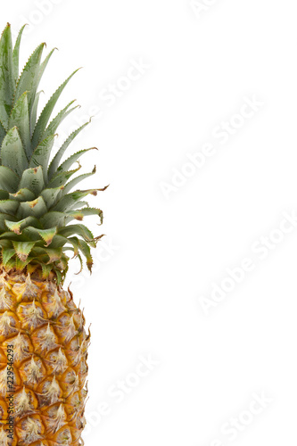 ripe pineapple fruit on white background