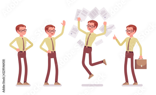 Male clerk positive emotions