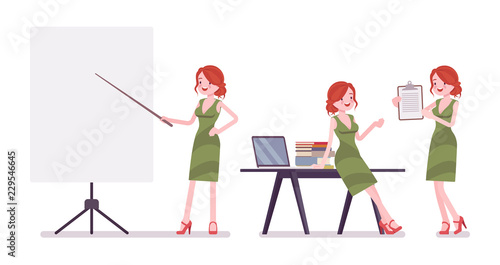 Female clerk working