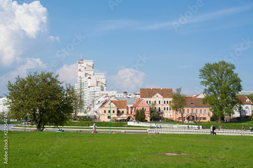 Minsk, Belarus-01/05/2018: Svisloch River, 