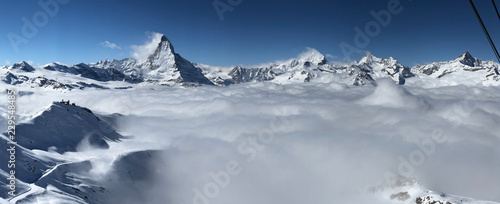 Panorama Matterhorn Gornergrat Nebelmeer