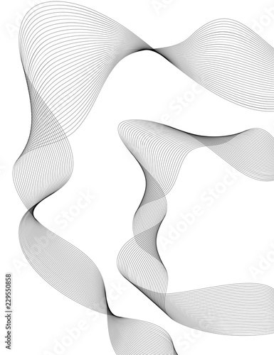 wavy lines form spiral ribbon design element effect 3d06