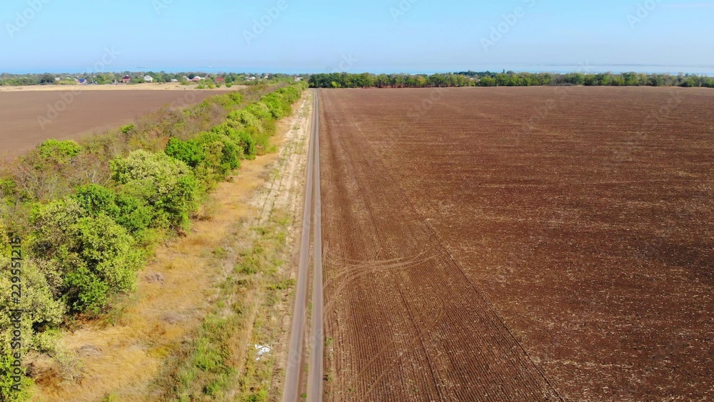 Aerial view of Windbreak between the fields. Aerial view of Windbreak between the fields.