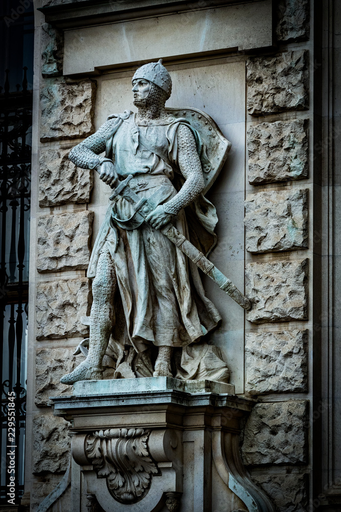 Statues adorning the facade of the Austrian National Library 