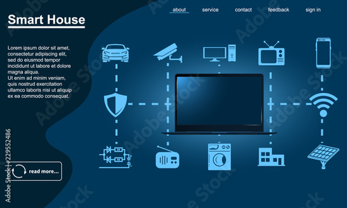 Smart home vector icon. Internet of things illustration.