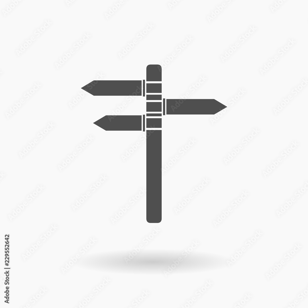 Vector Signpost Icon Illustration silhouette. Vector Signpost Icon Illustration silhouette.