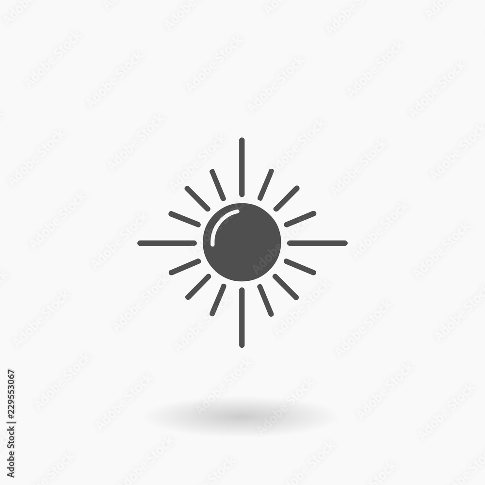 Vector Sun Holiday Vacation Icon Illustration silhouette.
