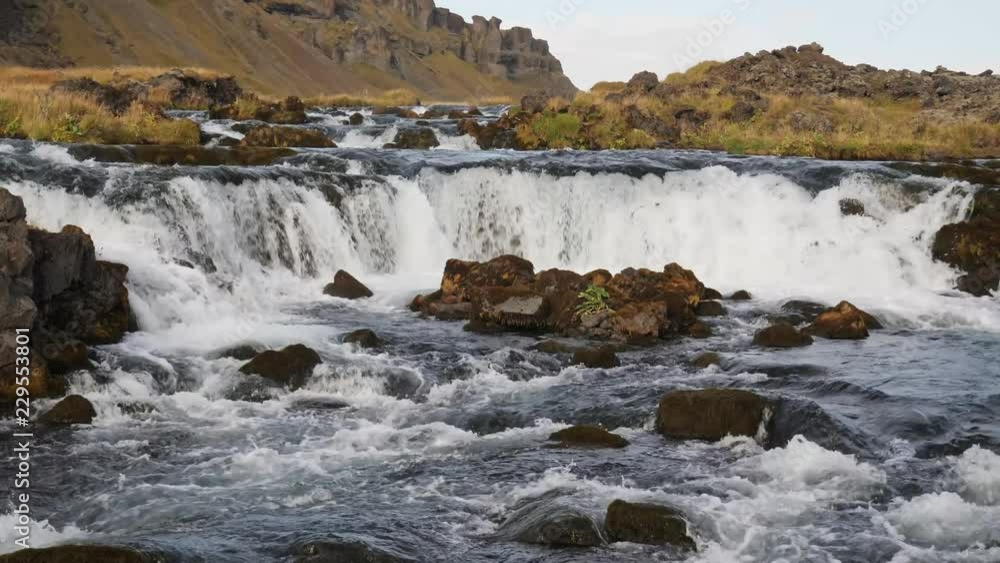 Foss waterfall in Iceland Foss waterfall in Iceland