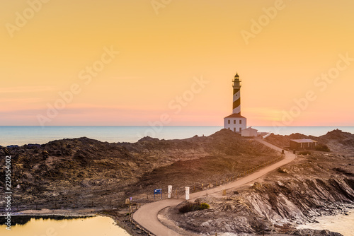 Favaritx Lighthouse in Minorca, Spain. photo