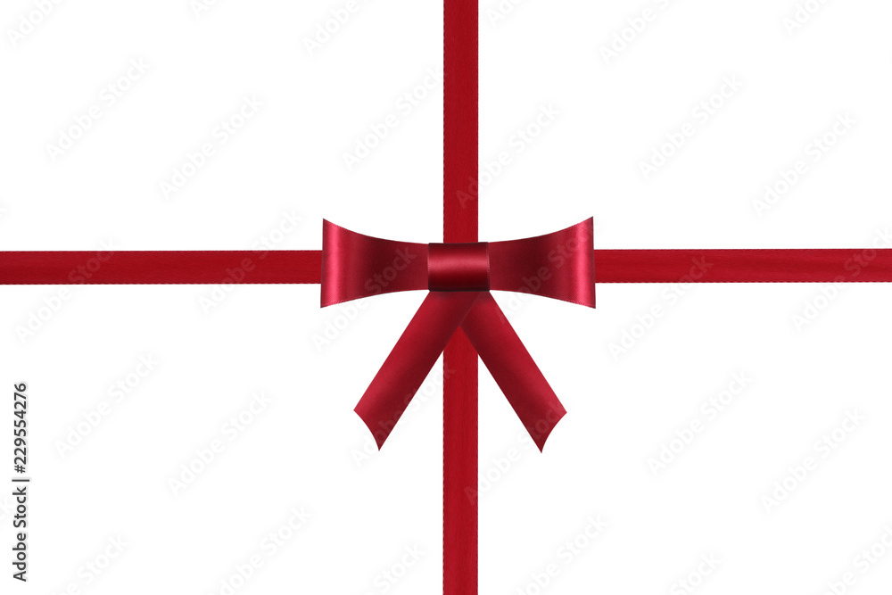 red package bow and a ribbon isolated on white background with clipping path included red package bow and a ribbon isolated on white background with clipping path included