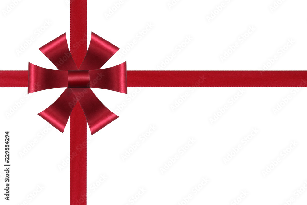 red package bow and a ribbon isolated on white background with clipping path included red package bow and a ribbon isolated on white background with clipping path included