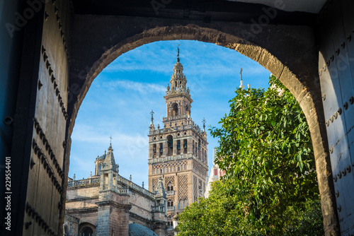 The Patio de Banderas in Seville, Spain.