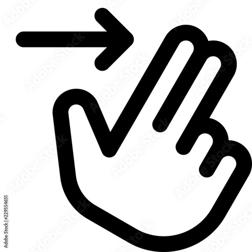 Right swipe with two fingers