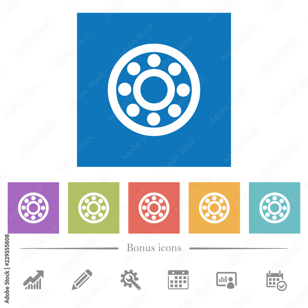 Bearings flat white icons in square backgrounds Bearings flat white icons in square backgrounds