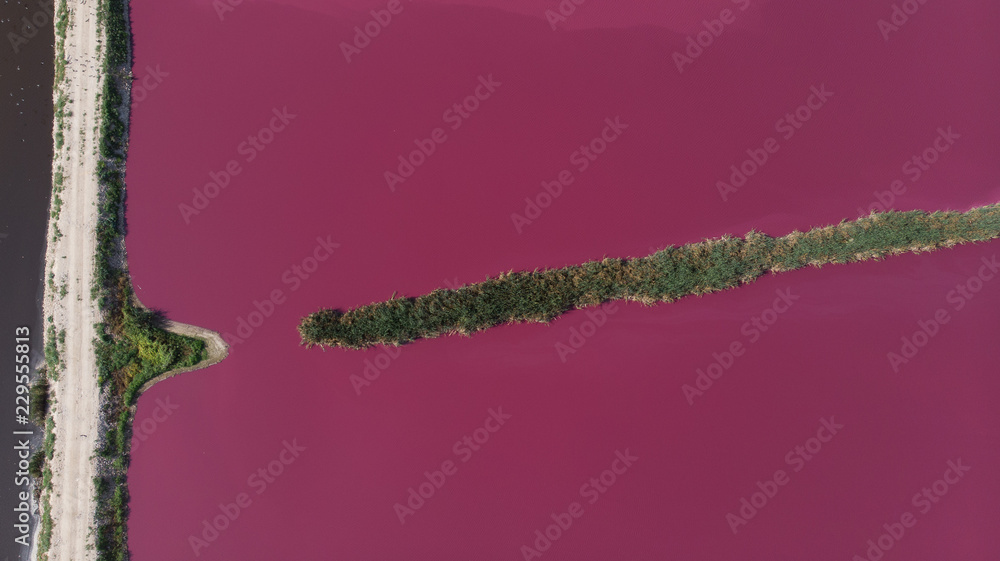 Aerial View of Pink Lake Ponds