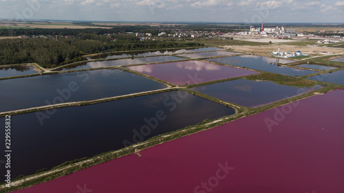 Aerial View of Pink Lake Ponds