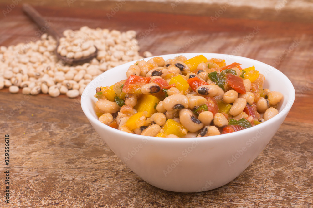 Cooked Fradinho beans Salad
