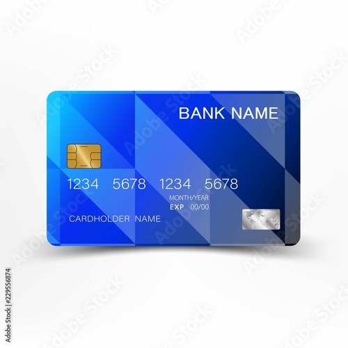 Realistic detailed credit cards. With inspiration from the abstract blue and black color on the white background. 