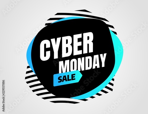 Cyber Monday discount sale concept. Inscription design template. Cyber Monday banner. Vector illustration eps 10.